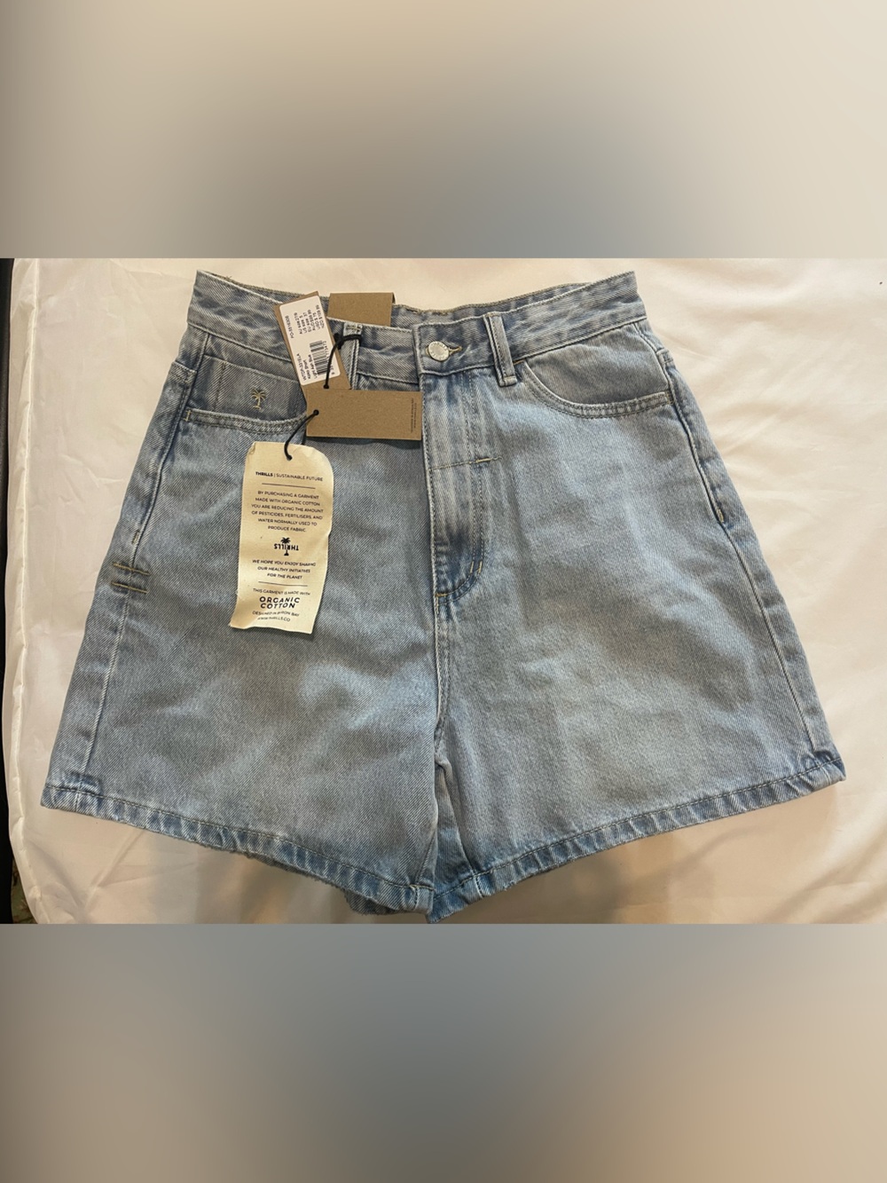 Thrills Light Wash High-Rise Denim Shorts